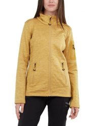 Sweter polarowy damski Fundango Antila Fleece. Żółte swetry damskie Fundango, s, bez wzorów, z materiału, sportowe, bez kołnierzyka, bez ramiączek, bez kaptura. Za 179.00 zł.