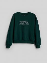 4F Bluza dresowa loose bez kaptura damska - zielona L. Zielone swetry damskie 4f, l, bez wzorów, z dresówki, bez kołnierzyka, bez ramiączek, bez kaptura. Za 149.99 zł.
