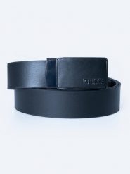Pasek męski skórzany z zabudowaną klamrą z logo BIG STAR czarny 2317 906. Czarne paski damskie Big Star, bez wzorów, z materiału, eleganckie. Za 159.99 zł.