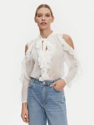 Kontatto Koszula SU500C Biały Regular Fit. Białe bluzki damskie Kontatto, m, bez wzorów, z syntetyku, bez kołnierzyka, bez ramiączek. Za 229.99 zł.