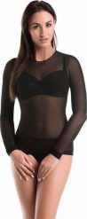 Teyli Bluzka damska Top z siateczki Glamour czarna Czarny 3XL. Czarne bluzki damskie Teyli, xl, bez wzorów, glamour, bez kołnierzyka, bez ramiączek. Za 96.99 zł.