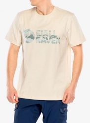 Koszulka z nadrukiem męska Fjallraven Multicolor Logo T-shirt. Białe t-shirty męskie Fjällräven, m, bez wzorów, z bawełny, klasyczne, bez kołnierzyka. Za 235.39 zł.