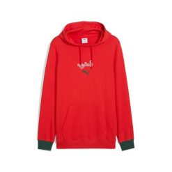 Bluza z kapturem OM Culture. Czerwone bluzy sportowe męskie Puma, bez wzorów, z kapturem, do piłki nożnej. Za 318.00 zł.