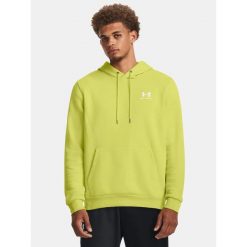 Bluza fitness męska UNDER ARMOUR Icon Fleece Hoodie z kapturem. Czerwone bluzy męskie Under Armour, m, bez wzorów, z kapturem, na fitness i siłownię. Za 189.99 zł.
