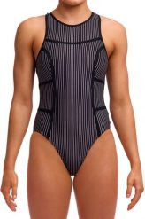 Strój pływacki Funkita Pin Stripe Hi Flyer zapinany na suwak. Czarne kostiumy jednoczęściowe damskie FUNKITA, s, bez wzorów, do pływania. Za 289.00 zł.
