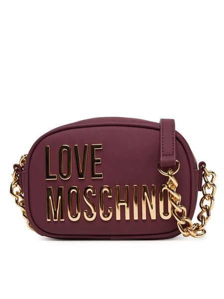 LOVE MOSCHINO Torebka JC4026PP1NKD0552 Bordowy. Czerwone listonoszki damskie Love Moschino, bez wzorów, ze skóry, bez dodatków. Za 619.99 zł.
