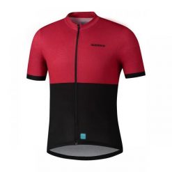 Koszulka rowerowa męska Shimano Element S.S Jersey z krótkim rękawem. Czarne buty sportowe męskie Shimano, z jersey, bez zapięcia, rowerowe. Za 255.10 zł.