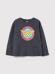 OVS Bluzka MARVEL 1339528 Szary Regular Fit. Szare bluzki dla dziewczynek OVS, bez wzorów, z bawełny, bez ramiączek. Za 49.99 zł.