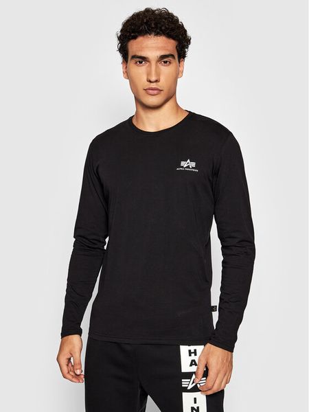Alpha Industries Longsleeve Basic Small Logo 198517 Czarny Regular Fit. Czarne bluzki z długim rękawem męskie Alpha Industries, m, bez wzorów, z bawełny, bez kołnierzyka. Za 116.99 zł.