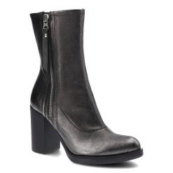 Czarne Botki Grace Damskie Eleganckie Obuwie. Czarne botki damskie Grace, ze skóry, bez obcasa, na obcasie. Za 329.00 zł.