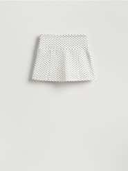 Spódnica w groszki - wielobarwny. Spódnice damskie Reserved, l, bez wzorów, z dzianiny, trapezowe. Za 89.99 zł.