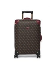 Guess Walizka kabinowa Latona Travel TWLQ92 11983 Brązowy. Brązowe torebki do ręki damskie Guess, z aplikacjami, ze skóry. Za 1,089.00 zł.