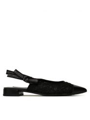 KARL LAGERFELD Sandały Kerrie KL40152A Czarny. Czarne sandały damskie KARL LAGERFELD, bez wzorów, z materiału, bez obcasa, na płaskiej podeszwie, bez zapięcia. Za 839.99 zł.