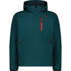 Kurtka z zamkiem błyskawicznym z kapturem CMP. Zielone kurtki sportowe męskie CMP, na wiosnę, bez wzorów, z softshellu, trekkingowe. Za 371.50 zł.