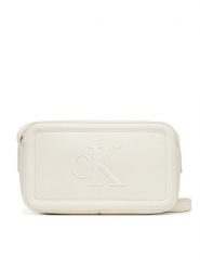 Calvin Klein Torebka Bold Ck Camera Bag LV04F3220G Biały. Białe listonoszki damskie Calvin Klein, bez wzorów, ze skóry, bez dodatków. Za 239.99 zł.
