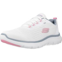 Buty SKECHERS FLEX APPEAL 5.0 Biały. Białe obuwie sportowe damskie Skechers, bez wzorów, z tkaniny. Za 311.99 zł.