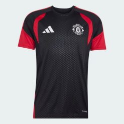 Koszulka treningowa Manchester United 26/27 Tiro. Czarne koszulki sportowe męskie Adidas, l, bez wzorów, z dzianiny, bez kołnierzyka, bez ramiączek, na fitness i siłownię, climacool (adidas). Za 308.24 zł.