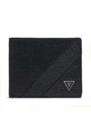 Guess Portfel SMTOES LEA20 Czarny. Czarne portfele męskie Guess, z aplikacjami, ze skóry. Za 324.99 zł.