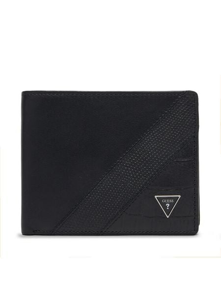 Guess Portfel SMTOES LEA20 Czarny. Czarne portfele męskie Guess, z aplikacjami. Za 324.99 zł.