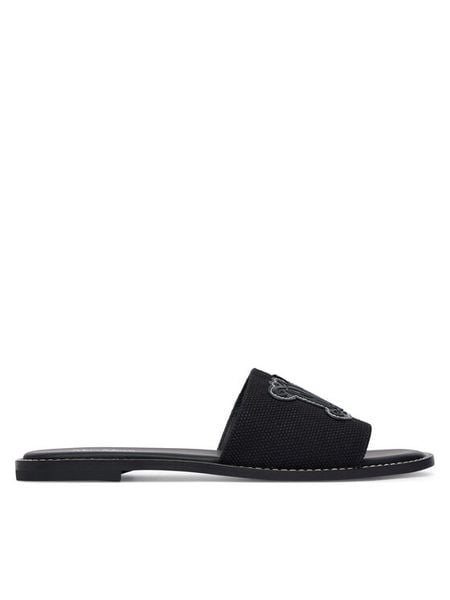 Max Mara Klapki 2616521039650 Czarny. Czarne klapki damskie Max Mara, bez wzorów, z materiału, bez obcasa. Za 584.99 zł.