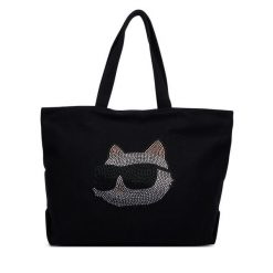 Torebka KARL LAGERFELD. Czarne torebki do ręki damskie KARL LAGERFELD, bez wzorów, bez dodatków. Za 389.99 zł.