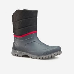 Buty turystyczne śniegowce męskie Quechua SH100 wodoodporne. Szare śniegowce i trapery męskie QUECHUA, na zimę, sportowe, bez zapięcia. Za 79.99 zł.