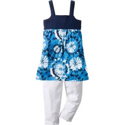 Sukienka + legginsy 3/4 (2 części) bonprix ciemnoniebiesko-biały z nadrukiem. Legginsy dla dziewczynek marki bonprix. Za 27.99 zł.