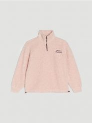 Bluza z kożuszkiem - różowy. Czerwone bluzy damskie Sinsay, l, bez wzorów, bez kaptura. Za 69.99 zł.