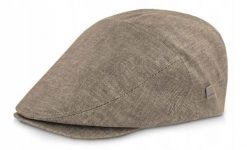 Lniany Męski Kaszkiet - Lekki i Przewiewny - Pako Jeans - Popielato-Beżowy Melanż. Szare czapki i kapelusze męskie Pako Jeans, bez wzorów, z jeansu. Za 59.00 zł.