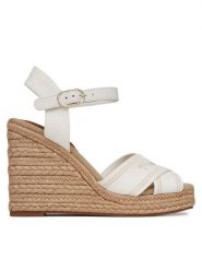 Tommy Hilfiger Espadryle Tommy Hilfiger Espad High Wedge FW0FW08668 Écru. Sandały damskie Tommy Hilfiger, bez wzorów, z materiału, bez obcasa, bez zapięcia. Za 219.99 zł.