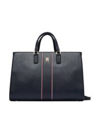 Tommy Hilfiger Torebka Th Daily Satchel Corp AW0AW18644 Granatowy. Niebieskie torebki do ręki damskie Tommy Hilfiger, bez wzorów, ze skóry, bez dodatków. Za 699.99 zł.
