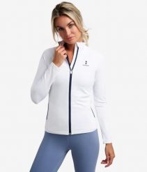 Koszulka/bluza z długim rękawem damska. Białe bluzy damskie NORDICDOTS, l, bez wzorów, z bawełny, bez kaptura. Za 365.00 zł.