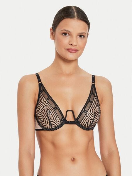 Chantelle Biustonosz z fiszbiną Vibrate C018MA Czarny. Czarne biustonosze Chantelle, bez wzorów, z syntetyku. Za 449.99 zł.