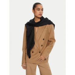 Chusta Calvin Klein. Czarne szaliki i chusty damskie Calvin Klein, bez wzorów. Za 269.99 zł.