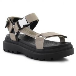 Buty do chodzenia damskie Palladium Pallacruise Strap Dune. Brązowe sandały damskie Palladium, bez wzorów, z materiału, bez obcasa, bez zapięcia. Za 524.00 zł.