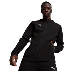Bluza z kapturem i zamkiem błyskawicznym Puma TeamFinal. Czarne bluzy męskie Puma, l, bez wzorów, z materiału, z kapturem, do piłki nożnej. Za 213.41 zł.