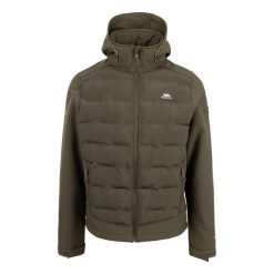 Męska Kurtka Hybrydowa Alwero Softshell. Zielone kurtki męskie Trespass, m, bez wzorów, z elastanu, z kapturem. Za 168.99 zł.