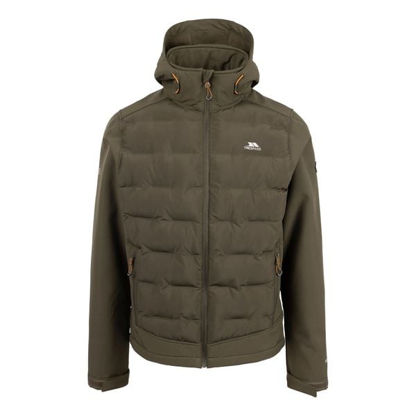 Męska Kurtka Hybrydowa Alwero Softshell. Zielone kurtki męskie Trespass, l, bez wzorów, z elastanu, z kapturem. Za 311.99 zł.