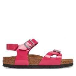 Sandały Birkenstock. Czerwone sandały dziewczęce Birkenstock, bez zapięcia. Za 319.99 zł.