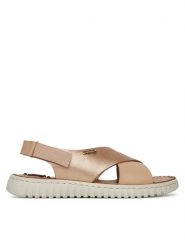 Go Soft Sandały LA3T9143-8 Złoty. Żółte sandały damskie GO SOFT, bez wzorów, z materiału, bez obcasa, na płaskiej podeszwie, bez zapięcia. Za 139.99 zł.