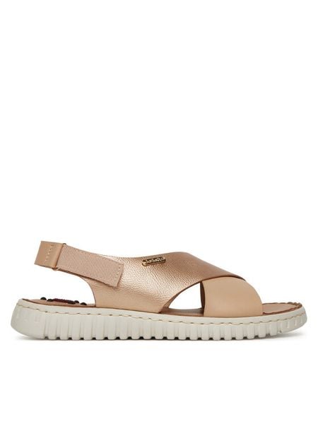 Go Soft Sandały LA3T9143-8 Złoty. Żółte sandały damskie GO SOFT, bez wzorów, z materiału, bez obcasa, na płaskiej podeszwie, bez zapięcia. Za 139.99 zł.