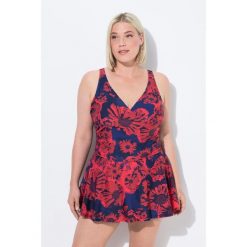 Damski Strój kąpielowy szorty kwiaty miękkie miseczki z recyklingu. Niebieskie szorty damskie Ulla Popken, l, bez wzorów, z elastanu. Za 343.99 zł.