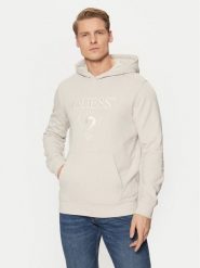 Guess Bluza M5RQ36 KCN01 Szary Regular Fit. Szare bluzy męskie Guess, m, z aplikacjami, z bawełny, bez kaptura. Za 219.99 zł.