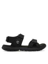 Timberland Sandały Governor's Island 3 Strap TB0A1QYZ001 Czarny. Czarne sandały męskie Timberland, z nubiku, bez zapięcia. Za 269.99 zł.