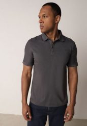 Ciemnoszara Gładka Koszulka Polo o Klasycznym Kroju Sinopea. Szare koszulki polo męskie Born2be, l, bez wzorów, z jeansu, biznesowe, bez ramiączek. Za 79.99 zł.