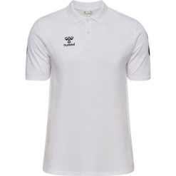 Polo Hummel Go 2.0 Chevron. Białe koszulki polo męskie Hummel, bez wzorów, sportowe, bez ramiączek. Za 217.00 zł.