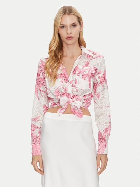Guess Koszula W5GH03 WH4K2 Kolorowy Regular Fit. Bluzki damskie Guess, m, z aplikacjami, z syntetyku, bez kołnierzyka, bez ramiączek. Za 209.99 zł.