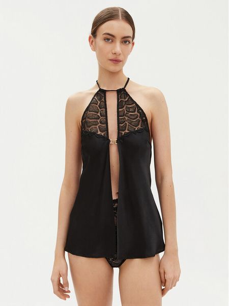 Chantelle Halka Reptilia C01NI5 Czarny Regular Fit. Czarne koszule nocne damskie Chantelle, l, bez wzorów, z jedwabiu. Za 699.99 zł.