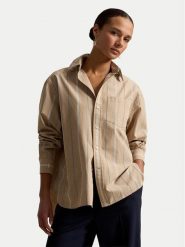 Polo Ralph Lauren Koszula 211B17125001 Beżowy Oversize. Brązowe bluzki damskie Polo Ralph Lauren, m, bez wzorów, z bawełny, bez kołnierzyka, bez ramiączek. Za 859.99 zł.