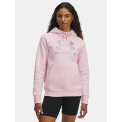 Bluza Damska Z Kapturem Under Armour Różowa Rival Feelce Shimmer Hoddy. Czerwone bluzy sportowe damskie Under Armour, bez wzorów, z kapturem, na fitness i siłownię. W wyprzedaży za 170.32 zł.